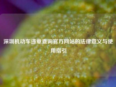 深圳机动车违章查询官方网站的法律意义与使用指引