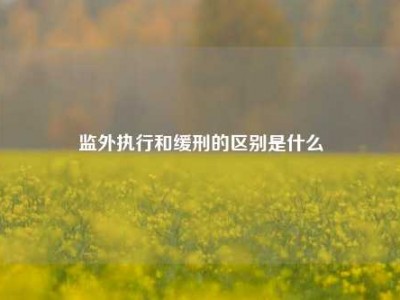 监外执行和缓刑的区别是什么
