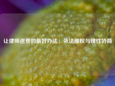 让律师退费的最好办法：依法维权与理性协商