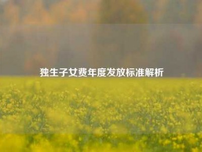 独生子女费年度发放标准解析