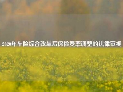 2020年车险综合改革后保险费率调整的法律审视