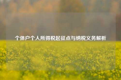 个体户个人所得税起征点与纳税义务解析