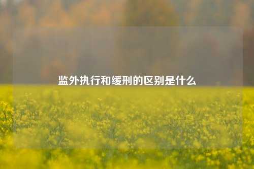 监外执行和缓刑的区别是什么