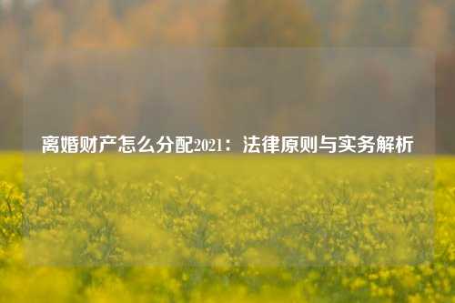 离婚财产怎么分配2021：法律原则与实务解析