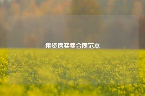 集资房买卖合同范本