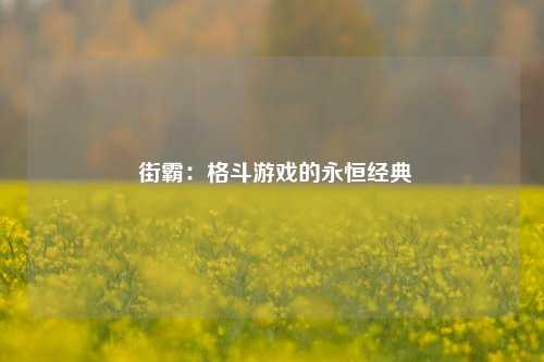  街霸：格斗游戏的永恒经典